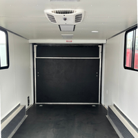 18ft Enclosed Trailer Custom, 8.5 x 18 Black with Chrome ATP with Coin Flooring, Finished Interior, Overhead Cabinet, A/C and Heat strip, and Aluminum Mags