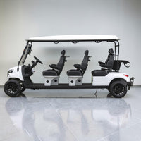 Signal White 6 Forward Golf Cart With Black Seats - 48V Non-Lifted Golf Cart LSV