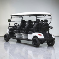 Signal White 6 Forward Golf Cart With Black Seats - 48V Non-Lifted Golf Cart LSV