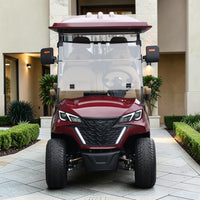 Wine Red 8 Seater Golf Cart With Beige Seats - 206ah Extended Range Golf Cart LSV