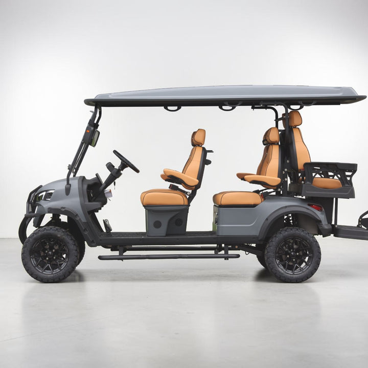 Basalt Grey 6 Seater Golf Cart With Saddle Seats - 206ah Extended Range Golf Cart LSV