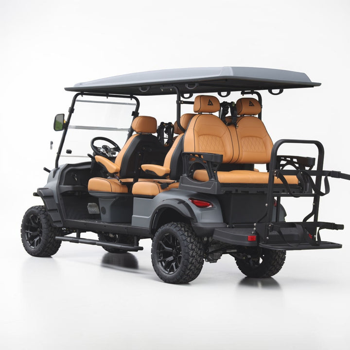 Basalt Grey 6 Seater Golf Cart With Saddle Seats - 206ah Extended Range Golf Cart LSV