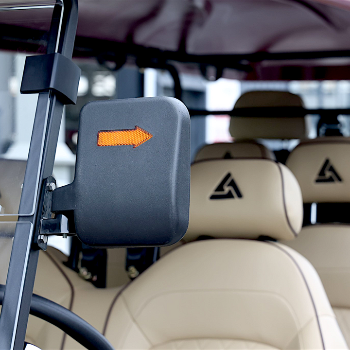 Wine Red 8 Seater Golf Cart With Beige Seats - 206ah Extended Range Golf Cart LSV