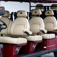 Wine Red 8 Seater Golf Cart With Beige Seats - 206ah Extended Range Golf Cart LSV