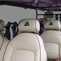 Wine Red 8 Seater Golf Cart With Beige Seats - 206ah Extended Range Golf Cart LSV