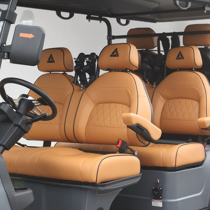 Basalt Grey 6 Seater Golf Cart With Saddle Seats - 206ah Extended Range Golf Cart LSV