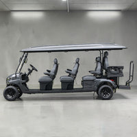 Black Grey 8 Seater Golf Cart With Dark Gray Seats - 206ah Extended Range Golf Cart LSV