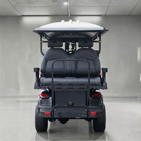 Black Grey 8 Seater Golf Cart With Dark Gray Seats - 206ah Extended Range Golf Cart LSV