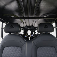 Black Grey 8 Seater Golf Cart With Dark Gray Seats - 206ah Extended Range Golf Cart LSV