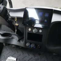 Black Grey 8 Seater Golf Cart With Dark Gray Seats - 206ah Extended Range Golf Cart LSV