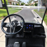 Black Grey 8 Seater Golf Cart With Dark Gray Seats - 206ah Extended Range Golf Cart LSV