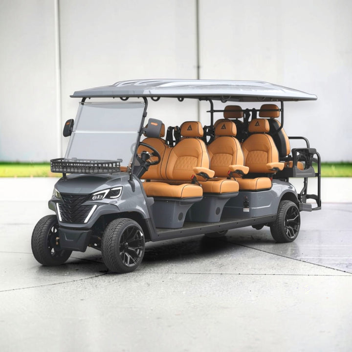 Basalt Grey 8 Seater With Saddle Seats - 206ah Extended Range Golf Cart LSV