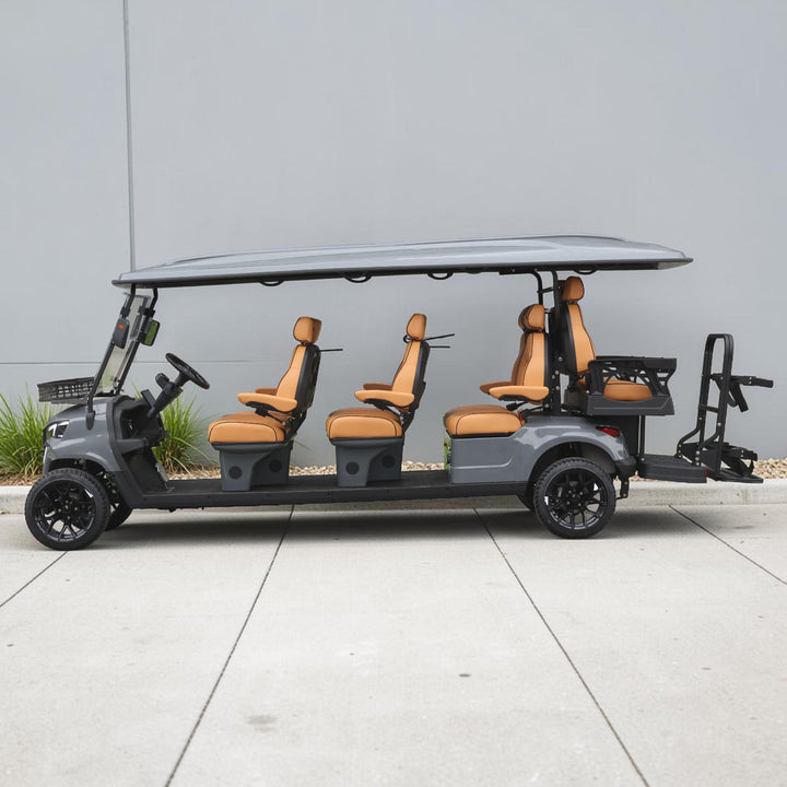 Basalt Grey 8 Seater With Saddle Seats - 206ah Extended Range Golf Cart LSV