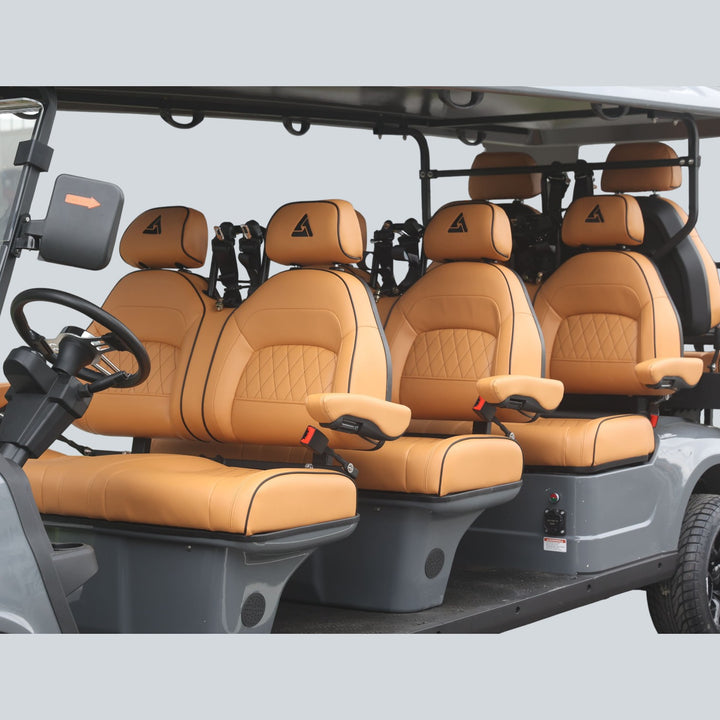 Basalt Grey 8 Seater With Saddle Seats - 206ah Extended Range Golf Cart LSV