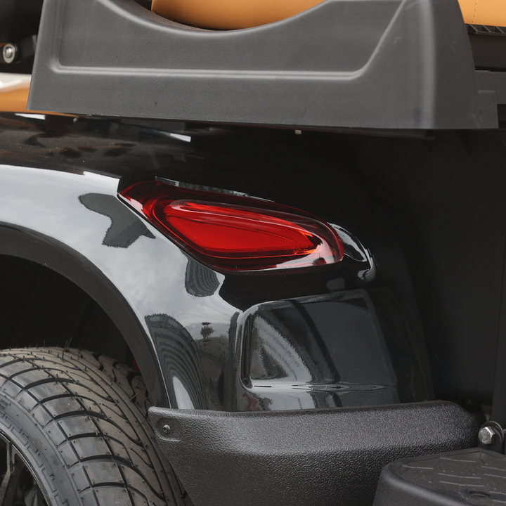 Jet Black 8 Seater With Saddle Seats - 206ah Extended Range Golf Cart LSV