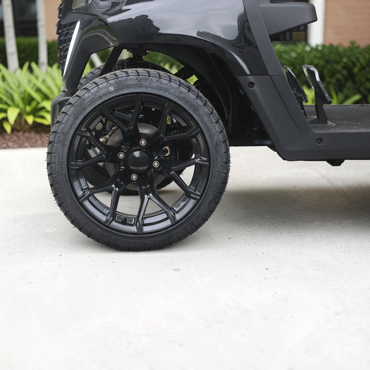 Jet Black 8 Seater With Saddle Seats - 206ah Extended Range Golf Cart LSV