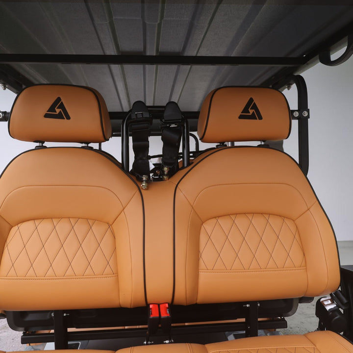 Blue Grey 6 Seater Golf Cart With Saddle Seats - 206ah Extended Range Golf Cart LSV Lifted
