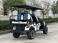 White 6 Seater Golf Cart w/ Medium Gray seats - 72v Lithium