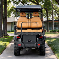 Jet Black 6 Seater Golf Cart With Saddle Seats - 206ah Extended Range Golf Cart LSV