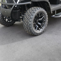 Jet Black 6 Seater Golf Cart With Saddle Seats - 206ah Extended Range Golf Cart LSV