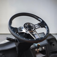 Jet Black 6 Seater Golf Cart With Saddle Seats - 206ah Extended Range Golf Cart LSV
