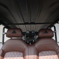 Black Grey 6 Seater Golf Cart With Dark Brown Seats - 206ah Extended Range Golf Cart LSV
