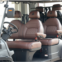 Black Grey 6 Seater Golf Cart With Dark Brown Seats - 206ah Extended Range Golf Cart LSV