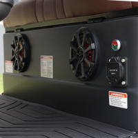 Black Grey 6 Seater Golf Cart With Dark Brown Seats - 206ah Extended Range Golf Cart LSV