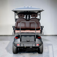 Black Grey 8 Seater Golf Cart With Dark Brown Seats - 206ah Extended Range Golf Cart LSV