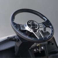 Black Grey 8 Seater Golf Cart With Dark Brown Seats - 206ah Extended Range Golf Cart LSV