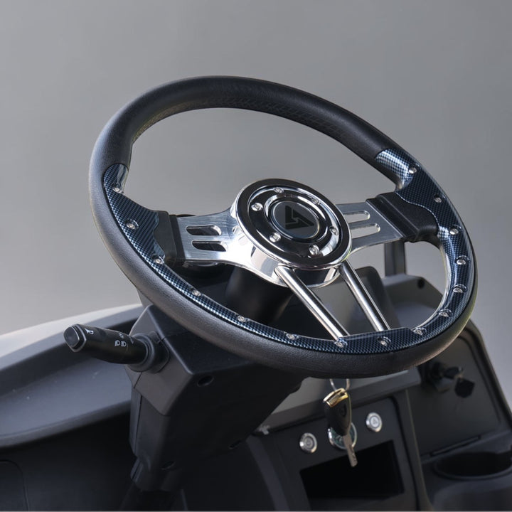 Black Grey 8 Seater Golf Cart With Dark Brown Seats - 206ah Extended Range Golf Cart LSV