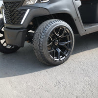 Black Grey 8 Seater Golf Cart With Dark Brown Seats - 206ah Extended Range Golf Cart LSV