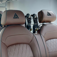 Black Grey 8 Seater Golf Cart With Dark Brown Seats - 206ah Extended Range Golf Cart LSV
