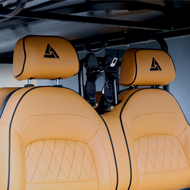 Jet Black 8 Seater Golf Cart With Saddle Seats - 206ah Extended Range Golf Cart LSV