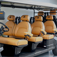 Jet Black 8 Seater Golf Cart With Saddle Seats - 206ah Extended Range Golf Cart LSV