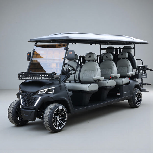 Matte Black 8 Seater 206ah Extended Range Golf Cart