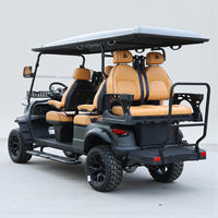 Matte Black 6 Seater With Saddle Seats - 206ah Extended Range Golf Cart