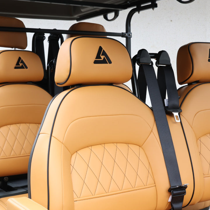 Matte Black 6 Seater With Saddle Seats - 206ah Extended Range Golf Cart