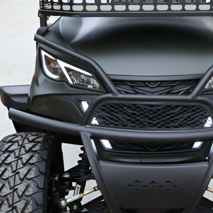 Matte Black 6 Seater With Saddle Seats - 206ah Extended Range Golf Cart