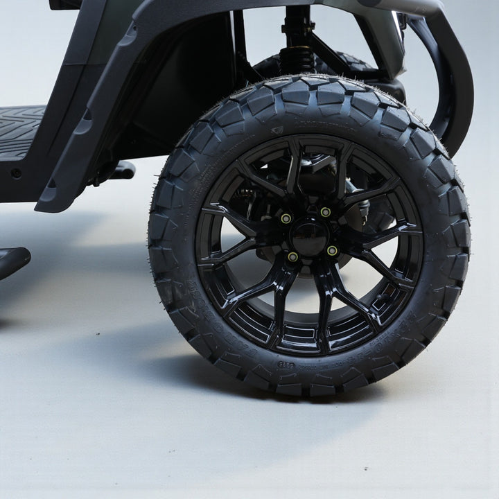 Matte Black 6 Seater With Saddle Seats - 206ah Extended Range Golf Cart