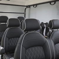Signal White 6 Forward Golf Cart With Black Seats - 48V Non-Lifted Golf Cart LSV