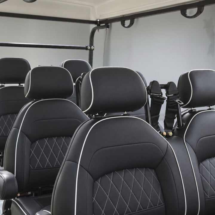 Signal White 6 Forward Golf Cart With Black Seats - 48V Non-Lifted Golf Cart LSV