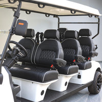 Signal White 6 Forward Golf Cart With Black Seats - 48V Non-Lifted Golf Cart LSV