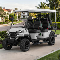 Signal White 6 Seater Golf Cart With Black Seats - 206ah Extended Range Golf Cart LSV