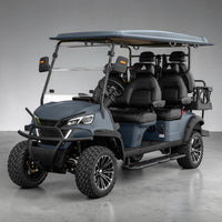 Black Grey 6 Seater Golf Cart With Black Seats - 206ah Extended Range Golf Cart LSV