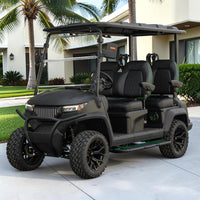 Jet Black 4 Forward Golf Cart With Black Seats - 150ah EcoBattery LSV