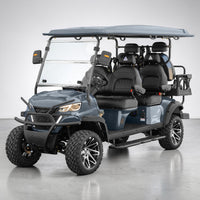 Black Grey 6 Seater Golf Cart With Black Seats - 206ah Extended Range Golf Cart LSV
