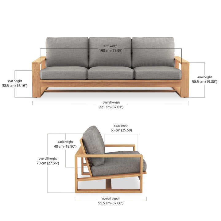 Trent 3 Seater Outdoor Sofa