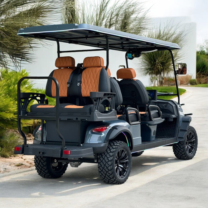 Dark Gray 6-Seater Golf Cart - 72v Lithium