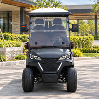 Black Grey 8 Seater Golf Cart With Dark Brown Seats - 206ah Extended Range Golf Cart LSV